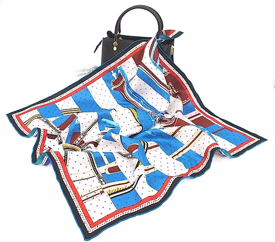 Digital Print Custom 100% Mulberry Silk Square Scarf