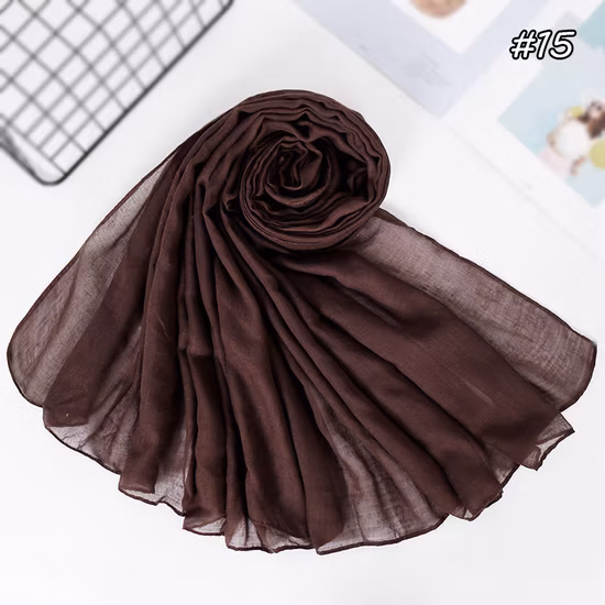 Hot Selling Gradient Color Linen Fashion Women Scarf Shawl Bali Yarn Custom Solid Color Tr Cotton Polyester Long Lady Scarf