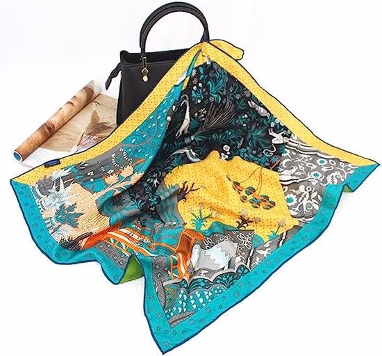 Digital Print Custom 100% Mulberry Silk Square Scarf