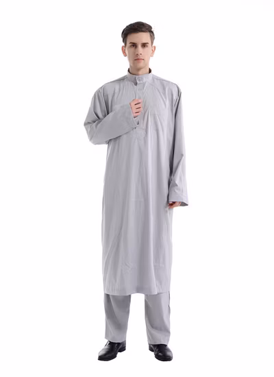 Long Sleeve Men′ S Thobe Saudi Style Arabic Men’ S Arab Robe Men’ S Muslim Clothes Ramadan Middle East Ethnic Clothes